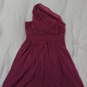 SuziChin one shoulder magenta dress 6 NWOT